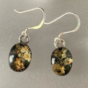 1990s vintage pressed flower earrings